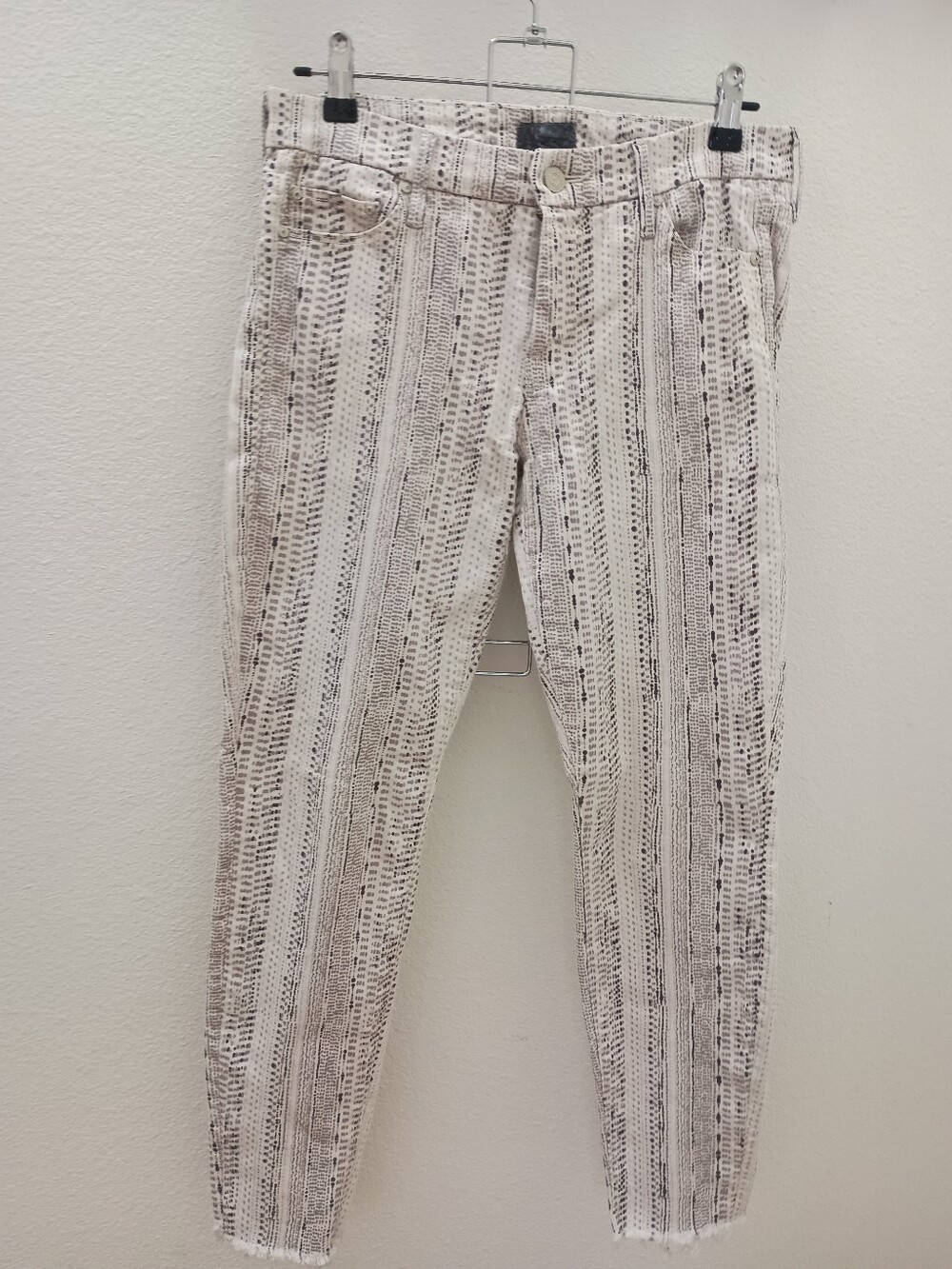 MOTHER The Looker Ankle Fray Jeans Slipstream Printed Stripe - Size 28